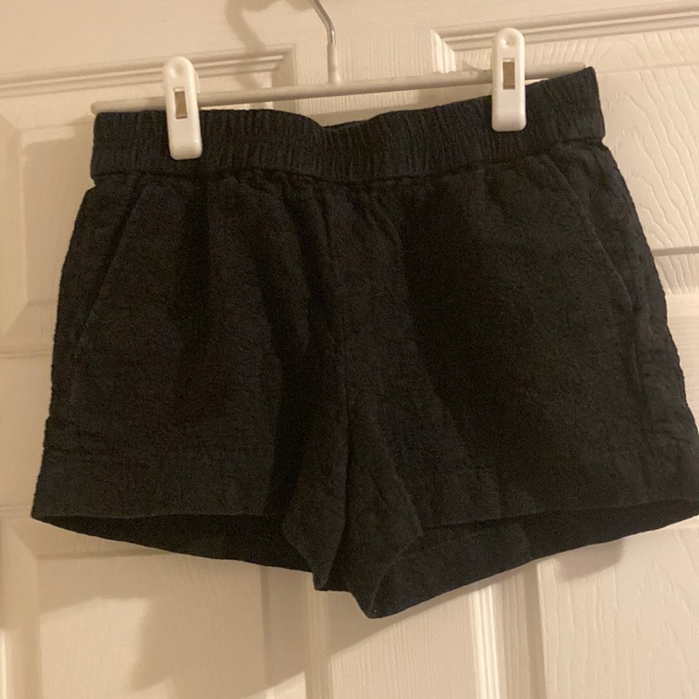 J Crew Textured Pull On Shorts Black Size 4